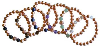 8mm Copper With Asst Stone Bracelet 8mm Copper With Asst Stone Bracelet