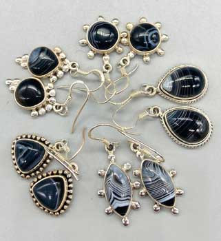 Black Banded Various Earrings Black Banded Various Earrings