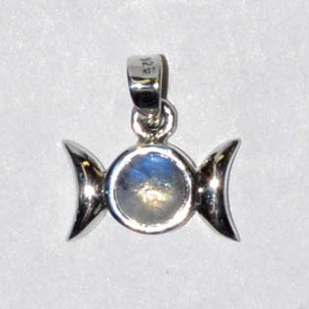 9/16" Triple Goddess Moonstone Sterling 9/16" Triple Goddess Moonstone Sterling