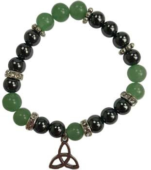 8mm Green Aventurine/ Hematite With Triquetra 8mm Green Aventurine/ Hematite With Triquetra