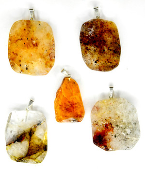Golden Quartz Slice Pendant Golden Quartz Slice Pendant