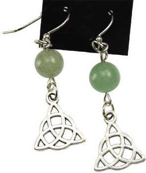 Green Aventurine Triquetra Earrings
