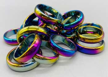 (set Of 50) Rainbow Hematite Rings (set Of 50) Rainbow Hematite Rings