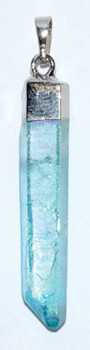 (set Of 3) 2" Aqua Aura Quartz Pendant (set Of 3) 2" Aqua Aura Quartz Pendant