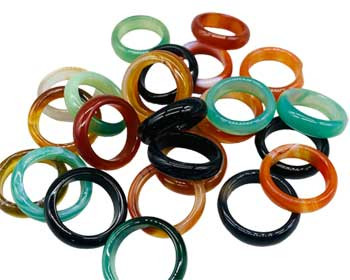 (set Of 25) Agate, Banded Rings (set Of 25) Agate, Banded Rings