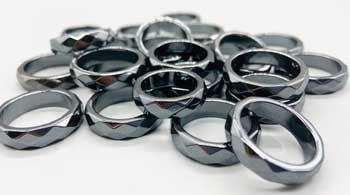 (set Of 50) Faceted Hematite Rings (set Of 50) Faceted Hematite Rings