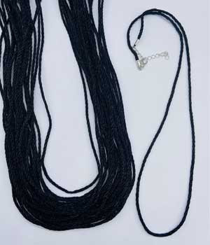 (set Of 25) 36" Braided Necklace Black Cord 2mm (set Of 25) 36" Braided Necklace Black Cord 2mm