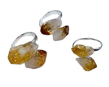 (set Of 3) Adjustable Citrine Rings (set Of 3) Adjustable Citrine Rings