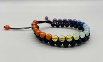 6mm 7 Chakra & Lave Double Weave Bracelet 6mm 7 Chakra & Lave Double Weave Bracelet