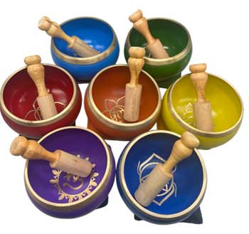 (set Of 7) 3 3/4" Singing Bowl 7 Chakra (set Of 7) 3 3/4" Singing Bowl 7 Chakra