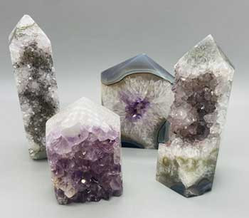 1.4-1.8# Amethyst Obelisk W Druse On Front 1.4-1.8# Amethyst Obelisk W Druse On Front