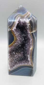 2.7# Amethyst Obelisk W Druse On Front 2.7# Amethyst Obelisk W Druse On Front