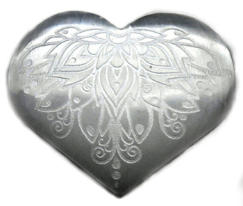 3" Selenite Heart , Lotus 3" Selenite Heart , Lotus