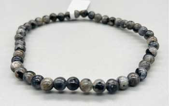 4mm Labradorite, Black Bracelet 4mm Labradorite, Black Bracelet