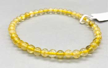 4mm Quartz, Rutilated Bracelet 4mm Quartz, Rutilated Bracelet