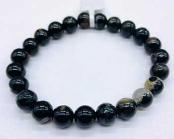 6mm Tourmaline, Black W Quartz Bracelet 6mm Tourmaline, Black W Quartz Bracelet