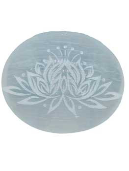 Selenite Lotus Palm Stone Selenite Lotus Palm Stone