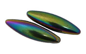 (set Of 2) 60mm Rainbow Magnetic Hematite Oval