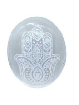Selenite Fatima Hand Palm Stone Selenite Fatima Hand Palm Stone