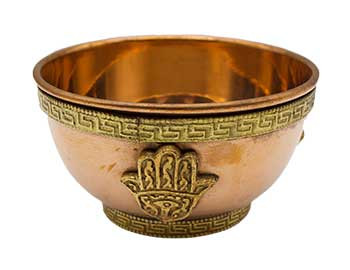 3" Copper Fatima Hand Offering Bowl 3" Copper Fatima Hand Offering Bowl