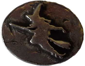 Witch On Broom Pocket Stone Witch On Broom Pocket Stone