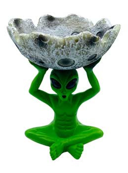 5 1/4" Alien Holding Moon Ashtray 5 1/4" Alien Holding Moon Ashtray