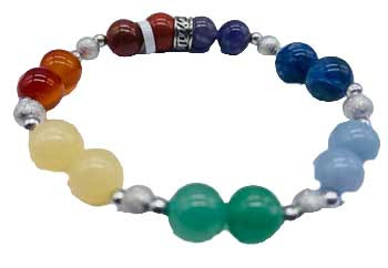 8mm 7 Chakra W Bead Bracelet 8mm 7 Chakra W Bead Bracelet