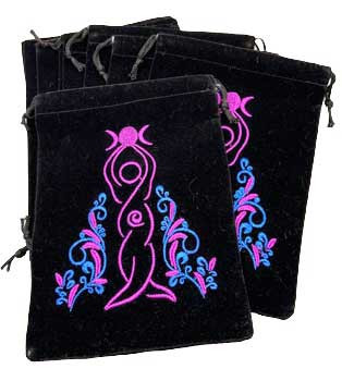 (set Of 10) 5"x 7" Goddess Black Velveteen Bag (set Of 10) 5"x 7" Goddess Black Velveteen Bag
