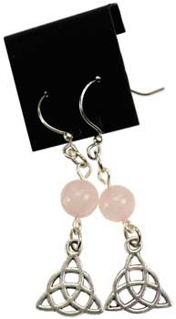 Rose Quartz Triquetra Earrings Rose Quartz Triquetra Earrings