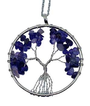 2" Round Tree Of Life Amethyst Necklace 2" Round Tree Of Life Amethyst Necklace