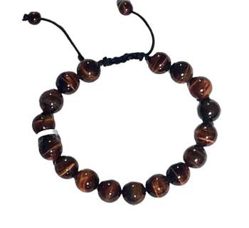 10mm Tiger Eye, Red Bracelet 10mm Tiger Eye, Red Bracelet