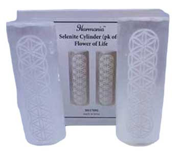 Flower Of Life Selenite Harmonizer (set Of 2) Flower Of Life Selenite Harmonizer (set Of 2)