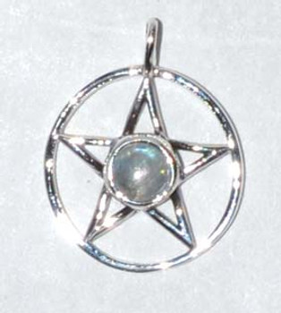 11/16" Pentagram Moonstone Sterling 11/16" Pentagram Moonstone Sterling