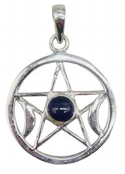 30mm Amethyst Pentagram Triple Moon 30mm Amethyst Pentagram Triple Moon