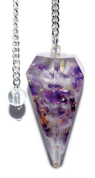6-sided Amethyst Orgone Pendulum 6-sided Amethyst Orgone Pendulum