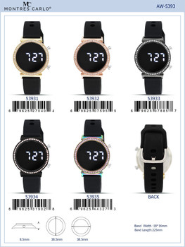 5393-Montres Carlo LED Silicon Band Watch