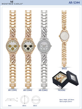 AR-5344 - Boxed Ice Metal Bracelet Watch with Chain