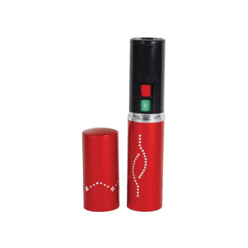 25,000,000 Volt Rechargeable Lipstick Stun Gun with Flashlight, red