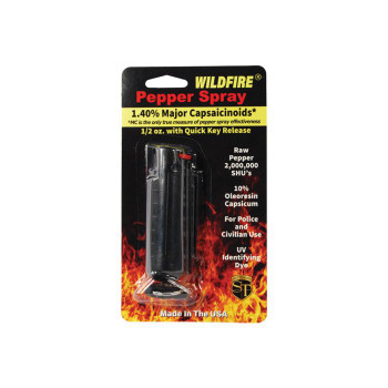 Wildfire 1.4% MC 1/2 oz pepper spray hard case with quick release keychain black