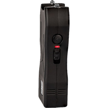 Runt Black stun gun with flashlight and wrist strap disable pin