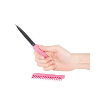 Pink Comb Knife w/Metal Blade