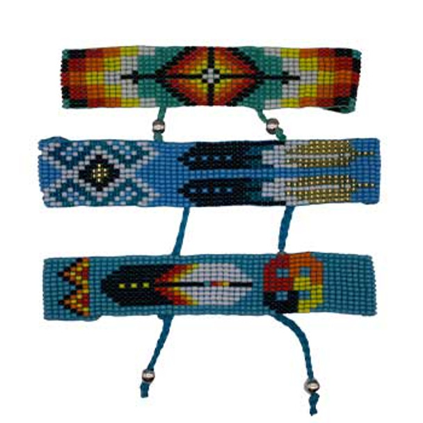 3/4" Southwest Beaded Bracelet Various