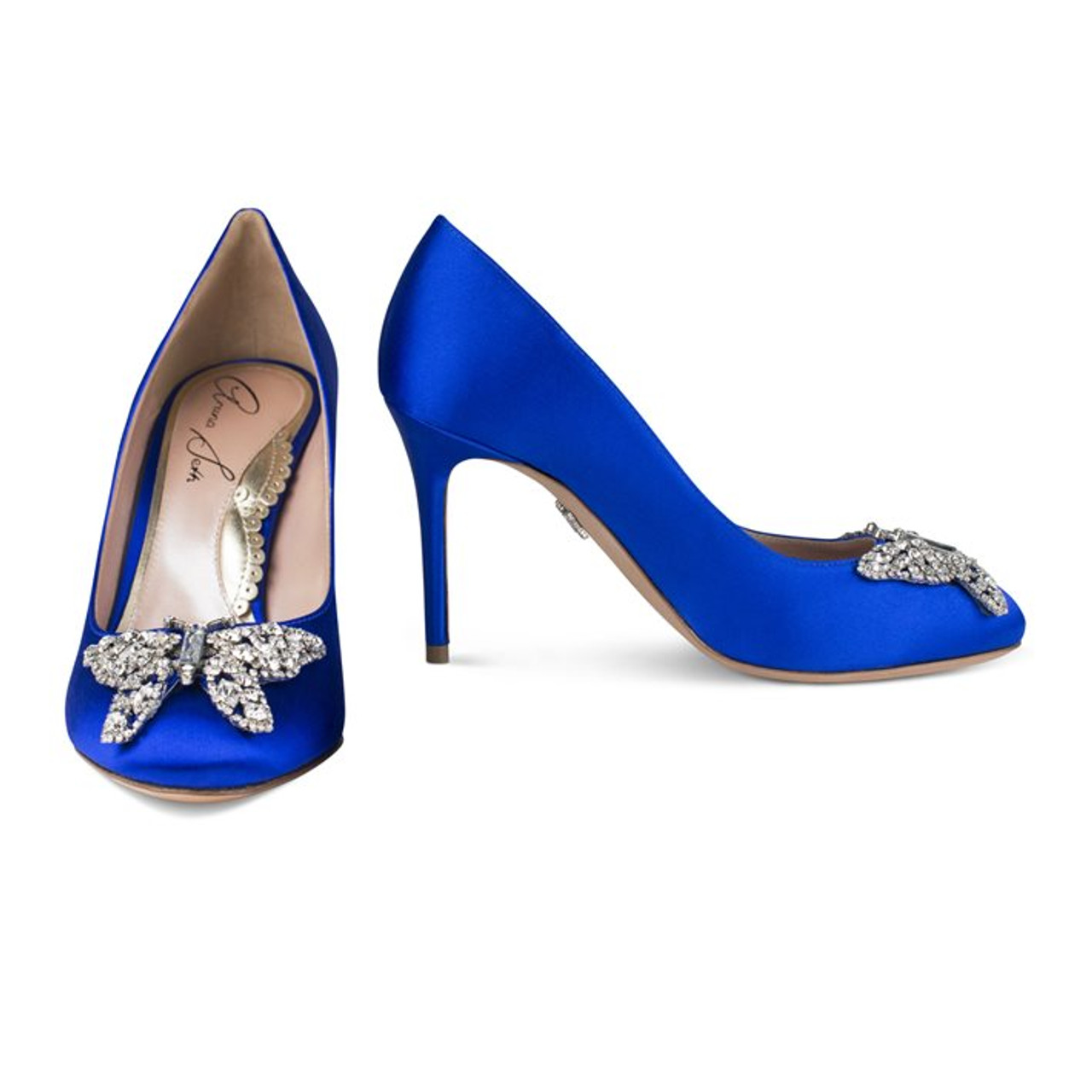 Sophia Round Toe Cobalt Blue Satin