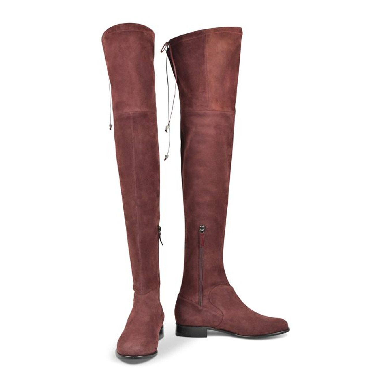 burgundy flat boots