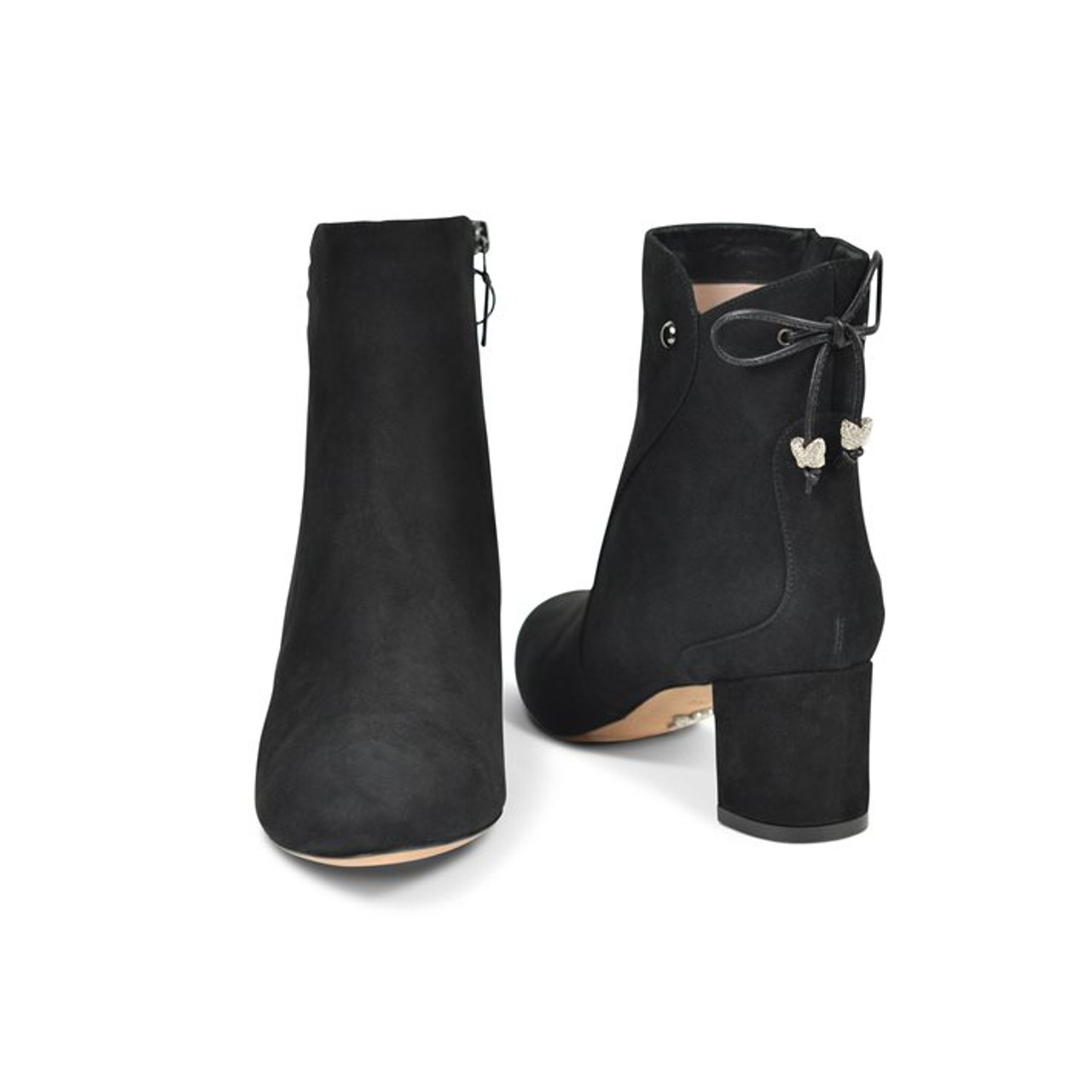 black suede block heel boots