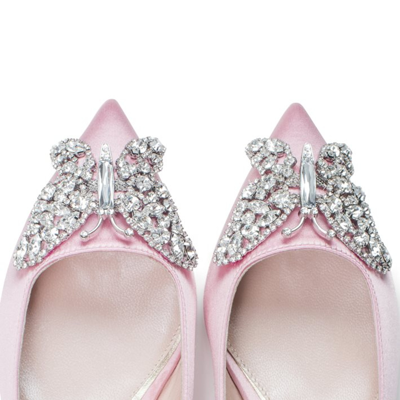 Eliana Ballerina Flat Pointy Baby Pink Satin