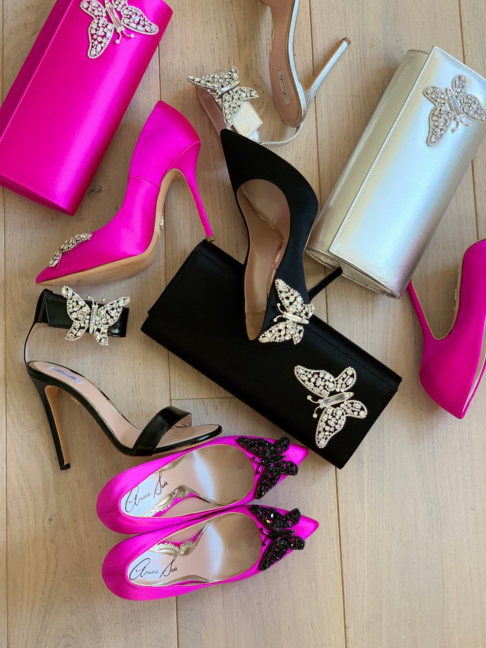 Portofino Embellished Black Heel Sandals