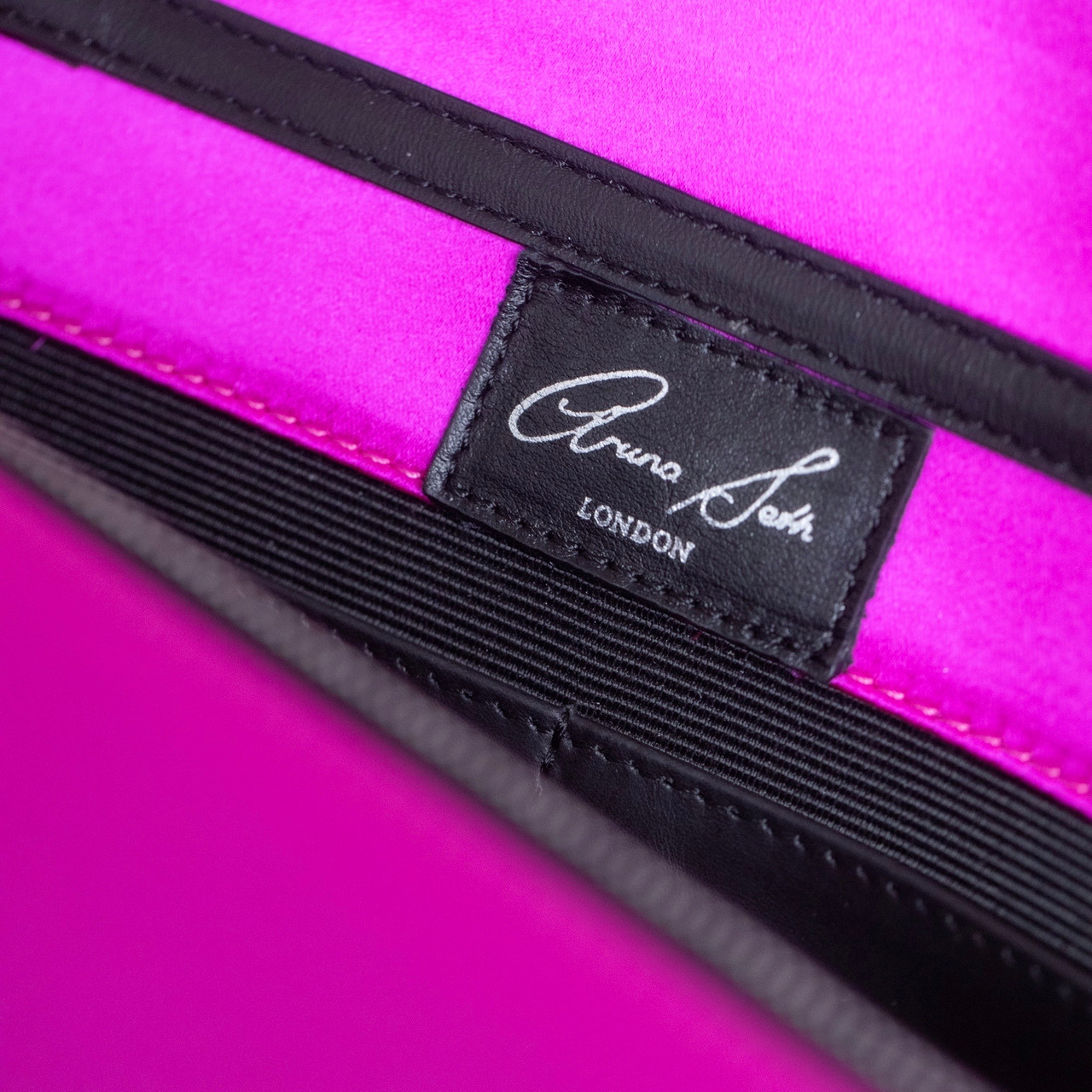Farfalla Neon Pink Satin Clutch Bag
