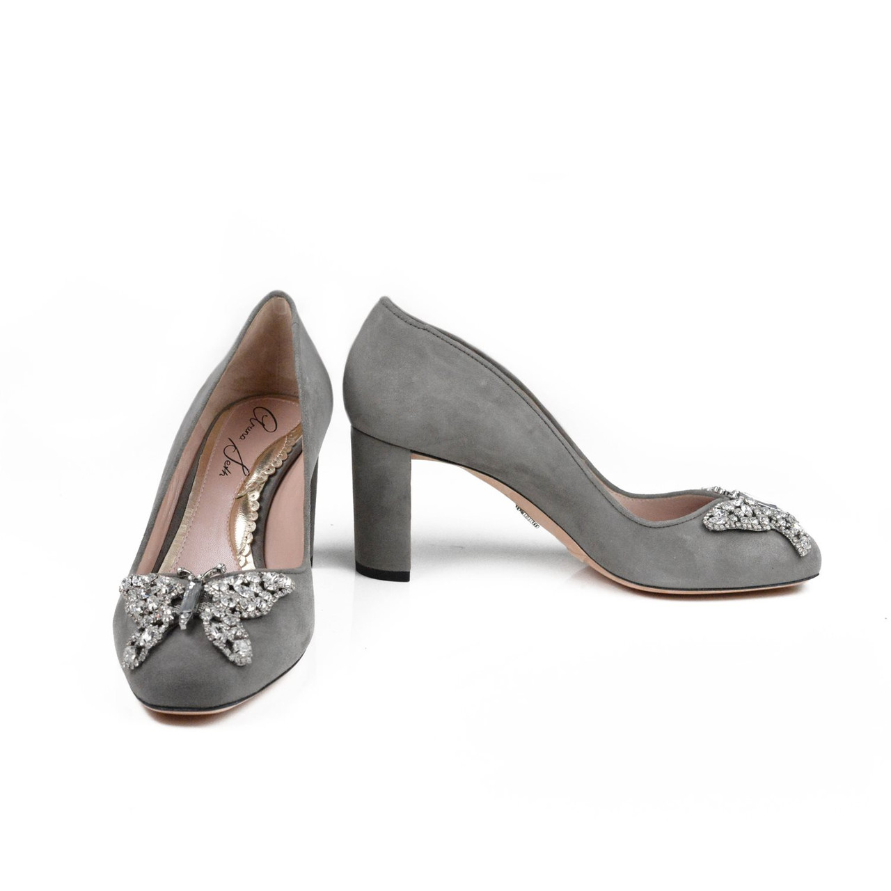 Grey suede store stilettos