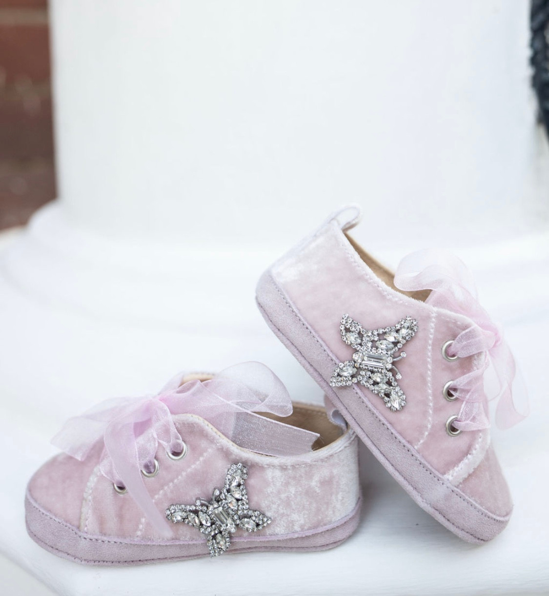 pink velvet sneakers